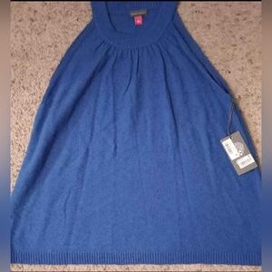 NWT Womens Sz L Vince Camuto Tropic Blue Tank Halter Sweater Top